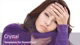  Presentation with flu virus - Amazing slide deck having flu virus - young woman with handkerchief having backdrop and a violet colored foreground