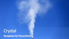  Presentation with sky blue - Presentation enhanced with environmental pollution - flue and smoke against blue background and a  colored foreground