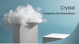  Presentation with minimal - Slide deck featuring fluff - cotton cloud on cube minimal background and a light blue colored foreground