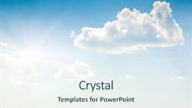  Presentation with plain clear navy blue blue and white cloudy - Slide set featuring fluffy clouds in the blue background and a sky blue colored foreground