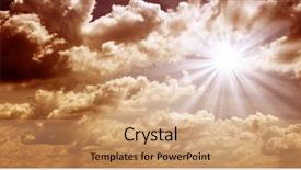  Presentation with stormy sky and dark clouds - Audience pleasing PPT layouts consisting of fluffy clouds in the sky backdrop and a coral colored foreground