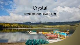  Presentation with lake dock - PPT theme having pyramid lake wooden boat dock background and a light blue colored foreground