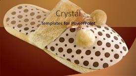  Presentation with slipper - Amazing PPT layouts having fluffy slipper on a colorful background including clipping path backdrop and a gold colored foreground