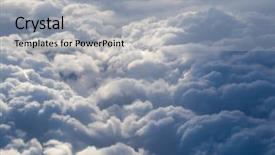  Presentation with storm clouds - Theme with fluffy storm clouds aerial photography background and a light gray colored foreground