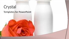  Presentation with red and white rose petals - Colorful PPT theme enhanced with fluid balance - jars with milk and rose backdrop and a white colored foreground