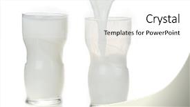  Presentation with two plastic bottles milk - Presentation theme having fluid balance - two glass milk background and a  colored foreground