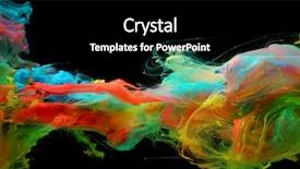  Presentation with fluid dynamics - PPT theme featuring fluid dynamics - clouds of bright colorful ink background and a black colored foreground