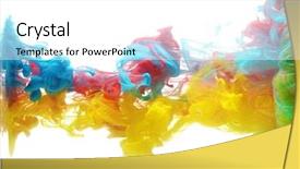  Presentation with fluid - Cool new theme with colorful ink in water abstract backdrop and a white colored foreground