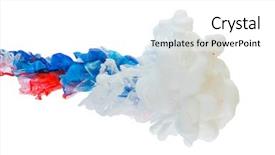  Presentation with fluid dynamics - Slides with fluid dynamics - colorful ink in water abstract background and a white colored foreground