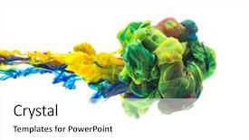  Presentation with fluid dynamics - Cool new presentation with fluid dynamics - colorful ink in water abstract backdrop and a white colored foreground
