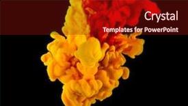  Presentation with ink - Presentation theme having fluid dynamics - colorful ink in water abstract background and a tawny brown colored foreground