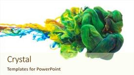  Presentation with fluid dynamics - Slides enhanced with fluid dynamics - colorful ink in water abstract background and a cream colored foreground