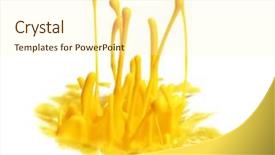  Presentation with paint - Beautiful PPT layouts featuring fluid dynamics - explosions yellow paint isolated backdrop and a cream colored foreground