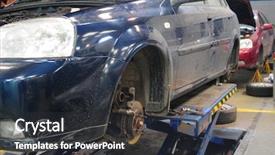  Presentation with change - Colorful slide deck enhanced with fluid mechanics - break pad change backdrop and a dark gray colored foreground