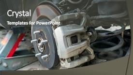  Presentation with dirt car - Slide set having fluid mechanics - car disc break detail background and a dark gray colored foreground