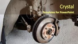  Presentation with dirt car - Presentation design with fluid mechanics - car disc break detail background and a tawny brown colored foreground