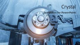  Presentation with ranning car on rroad - Amazing presentation design having fluid mechanics - car disc break detail backdrop and a light blue colored foreground