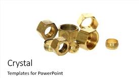  Presentation with plumbing - Slide deck enhanced with fluid mechanics - genuine 100 brass plumbing fittings background and a white colored foreground