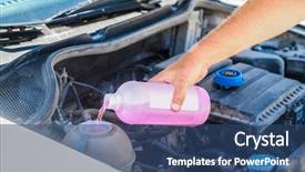  Presentation with fluid mechanic - Presentation design enhanced with fluid mechanics - hand of mechanic filling background and a ocean colored foreground