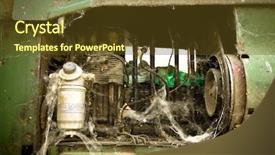  Presentation with spider web - Audience pleasing presentation theme consisting of fluid mechanics - old machinery abandoned covered backdrop and a tawny brown colored foreground