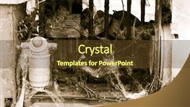  Presentation with spider web - PPT layouts consisting of fluid mechanics - old machinery abandoned covered background and a tawny brown colored foreground