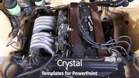  Presentation with parts - Beautiful theme featuring fluid mechanics - parts under the hood backdrop and a dark gray colored foreground