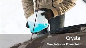  Presentation with water tank - Cool new PPT theme with fluid mechanics - transportation winter and vehicle concept backdrop and a dark gray colored foreground