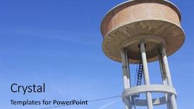  Presentation with water tank - PPT theme with fluid pressure - view of an old water background and a light blue colored foreground