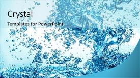  Presentation with water wave - Colorful presentation theme enhanced with fluidity - many bubbles in water close backdrop and a  colored foreground