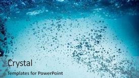  Presentation with water wave - Audience pleasing theme consisting of fluidity - many bubbles in water close backdrop and a  colored foreground