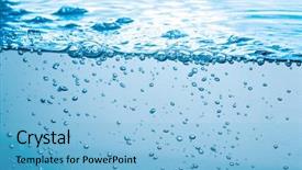  Presentation with water wave - Presentation having fluidity - many bubbles in water close background and a  colored foreground