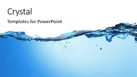  Presentation with water wave - PPT theme consisting of fluidity - water wave background and a white colored foreground