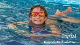  Presentation with water pool in river cave - Colorful PPT theme enhanced with flume - portrait of young boy having backdrop and a ocean colored foreground
