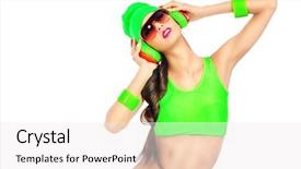  Presentation with bright white - Beautiful presentation theme featuring fluorescent - portrait of a trendy dj backdrop and a sky blue colored foreground