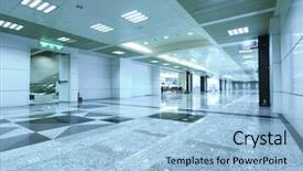  Presentation with station - Beautiful presentation featuring fluorescent lamp - entrance to subway station backdrop and a light blue colored foreground