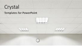  Presentation with wall - Audience pleasing presentation consisting of fluorescent lamp on the modern backdrop and a light gray colored foreground