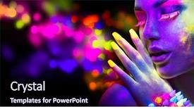  Presentation with design fashion - Beautiful presentation featuring fluorescent make-up art backdrop and a navy blue colored foreground