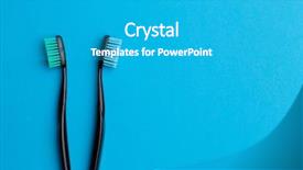  Presentation with fluoride - Amazing PPT theme having fluoride - black toothbrushes place for inscription backdrop and a teal colored foreground