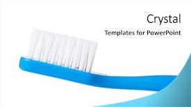  Presentation with tooth brush - Presentation theme with happy father and daughter having fun in the park background and a coral colored foreground