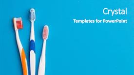  Presentation with fluoride - Colorful PPT theme enhanced with fluoride - colorful toothbrushes space for text backdrop and a light gray colored foreground