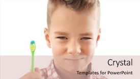  Presentation with cute - Beautiful slide deck featuring fluoride - cute boy with toothbrush isolated backdrop and a lemonade colored foreground