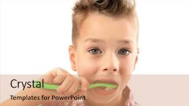 Presentation with frames isolated on white brown - Beautiful PPT theme featuring fluoride - cute boy with toothbrush isolated backdrop and a coral colored foreground