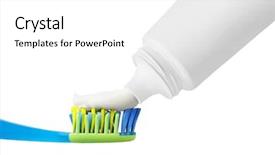  Presentation with tooth paste - Beautiful presentation design featuring fluoride - tooth brush with tooth paste backdrop and a white colored foreground