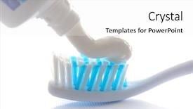  Presentation with tooth brush - Cool new presentation theme with fluoride - tooth brush with toothpaste backdrop and a white colored foreground