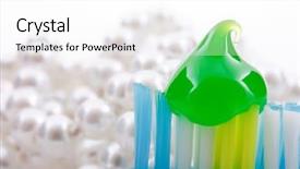  Presentation with fluoride - Slide deck with fluoride - toothbrush with paste gel background and a white colored foreground