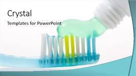  Presentation with vitamin c gel - Amazing PPT theme having fluoride - toothbrush with paste gel backdrop and a white colored foreground