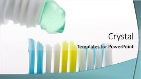  Presentation with fluoride - Colorful theme enhanced with fluoride - toothbrush with paste gel backdrop and a pink colored foreground