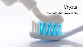  Presentation with toothpaste - Colorful presentation enhanced with fluoride - toothbrush with toothpaste on white backdrop and a white colored foreground