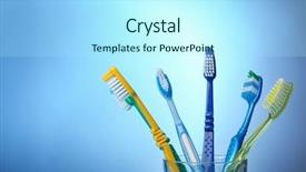  Presentation with fluoride - Slide deck consisting of fluoride - toothbrushes in glass on color background and a arctic colored foreground