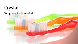  Presentation with fluoride - PPT theme consisting of fluoride - toothbrushes isolated on white background and a white colored foreground